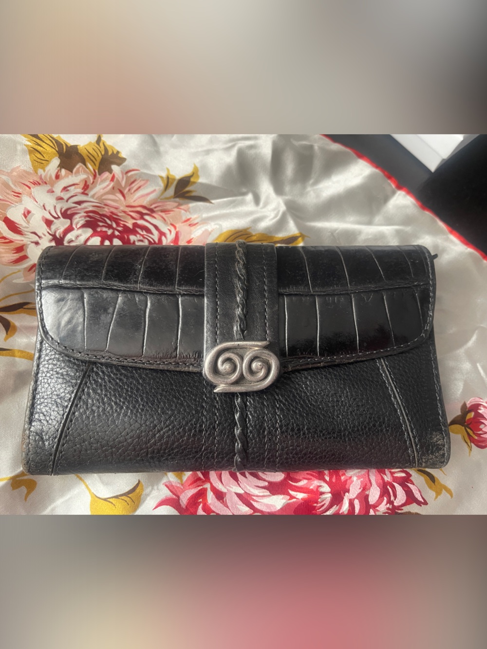 Brighton Black Textured Leather Women’s Clutch Wallet Billfold